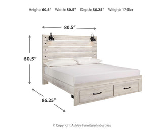 Cambeck King Panel Storage Bed, Dresser and Nightstand