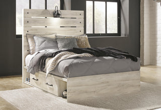 Cambeck Full Panel Bed with Storage, Dresser and Nightstand