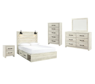 Cambeck Queen Panel Bed with Storage, Dresser, Mirror, Chest and Nightstand