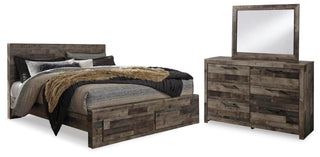 Derekson King Panel Storage Bed, Dresser and Mirror