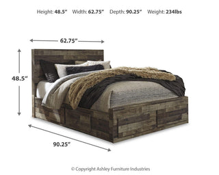 Derekson Panel Bed with 4 Storage Drawers - Queen