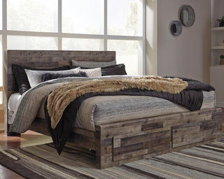 Derekson King Panel Storage Bed, Dresser and Mirror