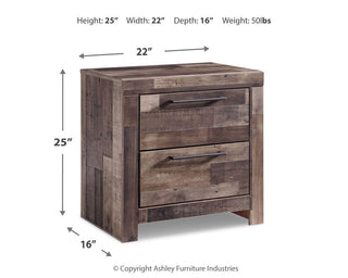 Derekson Queen Panel Storage Bed with Mirrored Dresser and Nightstand