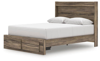 Elbrim Queen Panel Storage Bed, Dresser, Mirror and Nightstand