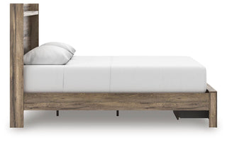 Elbrim Queen Panel Storage Bed, Dresser, Mirror and Nightstand