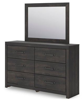 Hollivern Twin Panel Bed, Dresser and Mirror