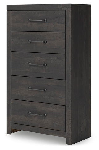 Hollivern Twin Panel Storage Bed, Dresser, Mirror and Chest