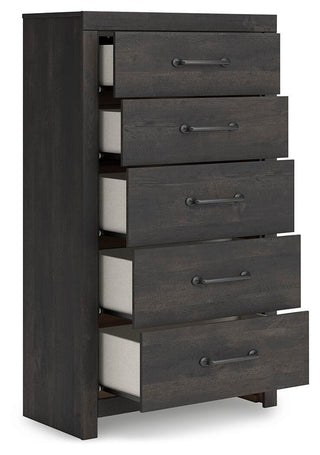 Hollivern Twin Panel Storage Bed, Dresser, Mirror and Chest