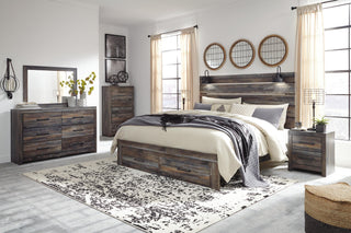 Drystan Queen Panel Bed with 2 Storage Drawers