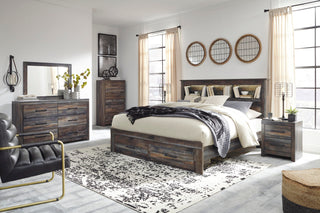 Drystan Queen Bookcase Bed with 2 Storage Drawers