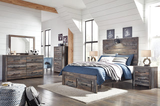 Drystan Queen Panel Bed with 2 Storage Drawers
