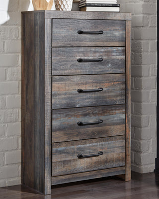 Drystan Queen Bookcase Storage Bed, Dresser, Mirror, Chest and 2 Nightstands