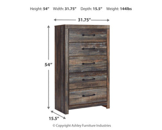 Drystan Queen Panel Bed with Storage, Chest and Nightstand
