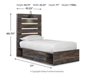 Drystan Queen Panel Bed with 2 Storage Drawers