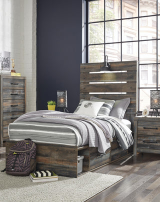 Drystan Queen Panel Bed with 2 Storage Drawers