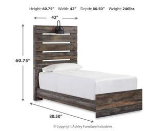 Drystan Twin Panel Bed with Storage, Dresser and Nightstand