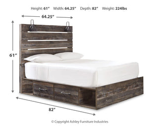 Drystan Panel Bed with 2 Storage Drawers - Queen