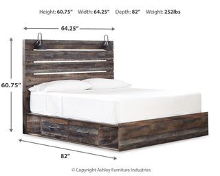 Drystan Panel Bed with 2 Storage Drawers - King