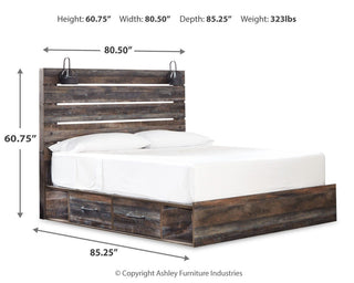 Drystan Queen Panel Bed with 4 Storage Drawers