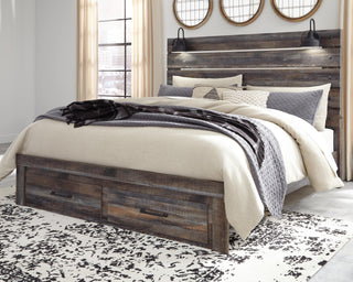 Drystan Queen Panel Bed with 2 Storage Drawers