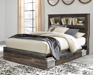 Drystan Bookcase Bed with 2 Storage Drawers - Queen