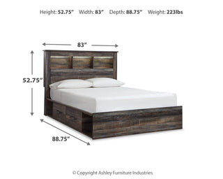 Drystan Queen Bookcase Storage Bed, Dresser, Mirror, Chest and Nightstand