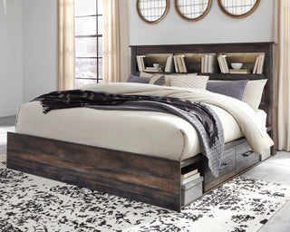 Drystan Bookcase Bed with 2 Storage Drawers - King