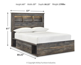 Drystan Bookcase Bed with 4 Storage Drawers - Full