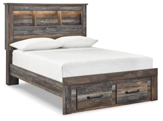 Drystan Queen Bookcase Bed with 2 Storage Drawers
