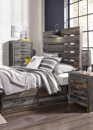 Drystan Queen Panel Bed with 2 Storage Drawers
