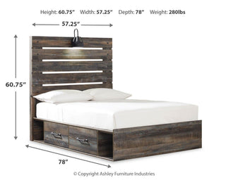 Drystan Panel Bed with 4 Storage Drawers - Full