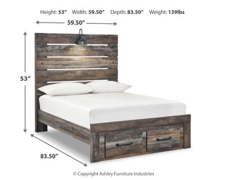 Drystan Queen Panel Bed with 2 Storage Drawers