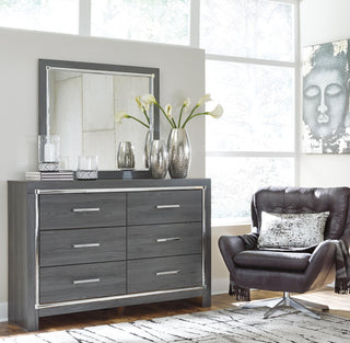 Lodanna Queen Upholstered Panel Storage Bed, Dresser, Mirror, and Nightstand