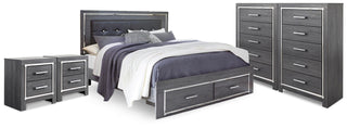 Lodanna King Storage Bed, 2 Chests and 2 Nightstands