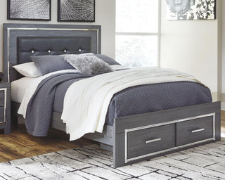 Lodanna Queen Panel Storage Bed with Mirrored Dresser and Nightstand