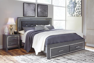 Lodanna Panel Bed with 2 Storage Drawers - King