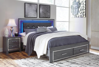 Lodanna Panel Bed with 2 Storage Drawers - King