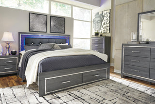 Lodanna Panel Bed with 2 Storage Drawers - King