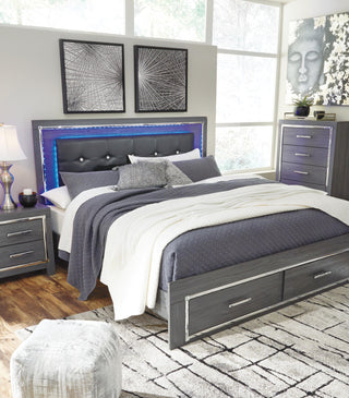 Lodanna Panel Bed with 2 Storage Drawers - King