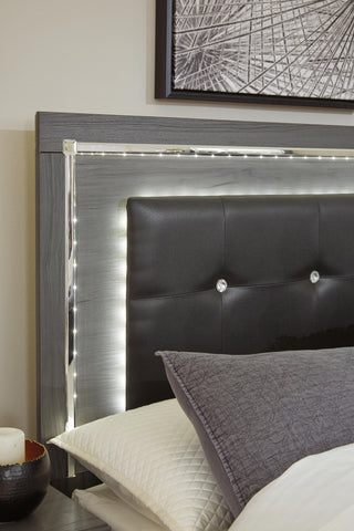 Lodanna King Upholstered Storage Bed, Dresser, Mirror, Chest and 2 Nightstands