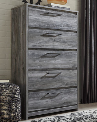 Baystorm Queen Storage Bed, Dresser, Mirror and Chest