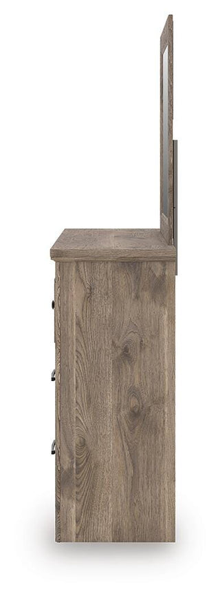 Rusticott Queen Panel Bed, Dresser and Mirror