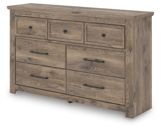 Rusticott Queen Poster Bed, Dresser and Nightstand