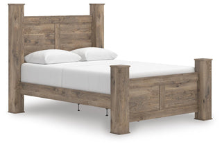 Rusticott Queen Poster Bed, Dresser and Nightstand