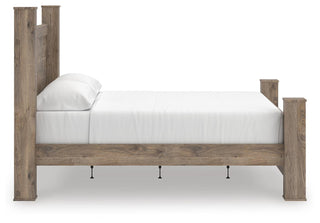 Rusticott King Poster Bed, Dresser and Nightstand
