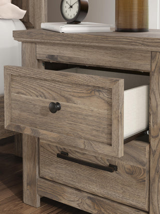 Rusticott King Poster Bed, Dresser, Mirror and Nightstand