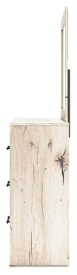 Lawroy Queen Panel Bed with Storage, Dresser and Mirror