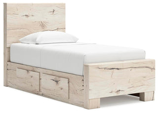 Lawroy Twin Panel Bed with Storage and Nightstand