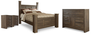 Juararo Queen Poster Bed, Dresser and 2 Nightstands