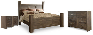 Juararo King Poster Bed, Dresser and 2 Nightstands